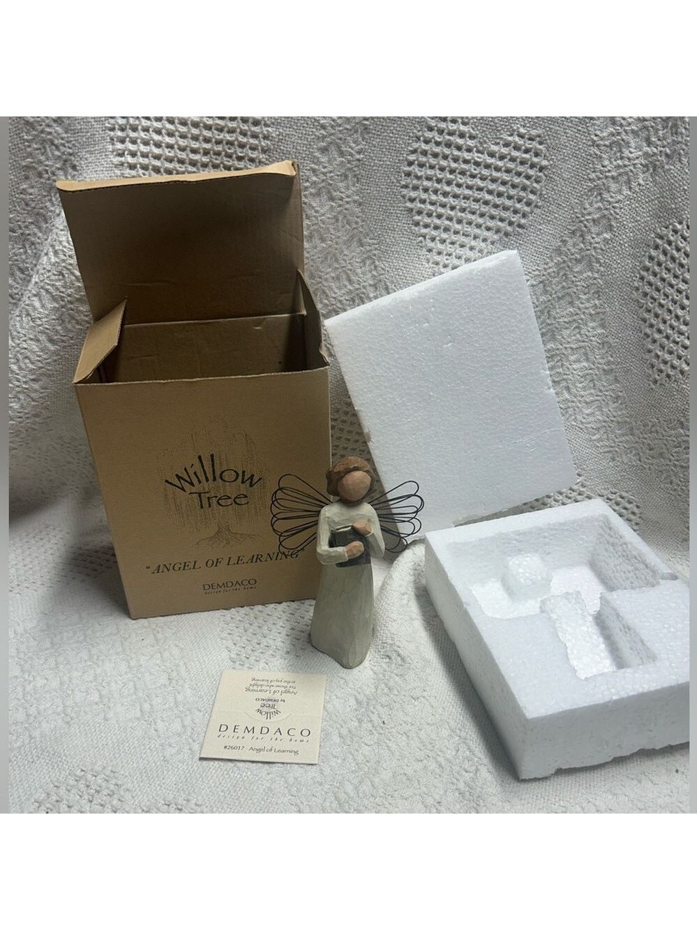 Vintage 1999 “Angel of Learning” #26017 Demdaco 5” Box Willow Tree Teachers
